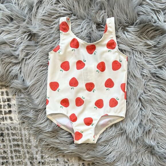 H&M Baby Girl Strawberry Pattern One Piece‎ Swim Suit Size 9-12month - Picture 1 of 3